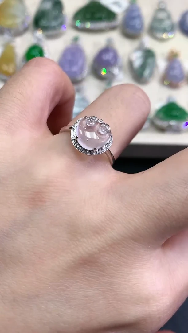 【闪购商品】翡翠戒指18K金镶嵌B42