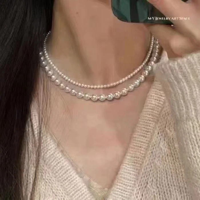 链子925银 珍珠项链3到4mm【直播间一物一拍】
