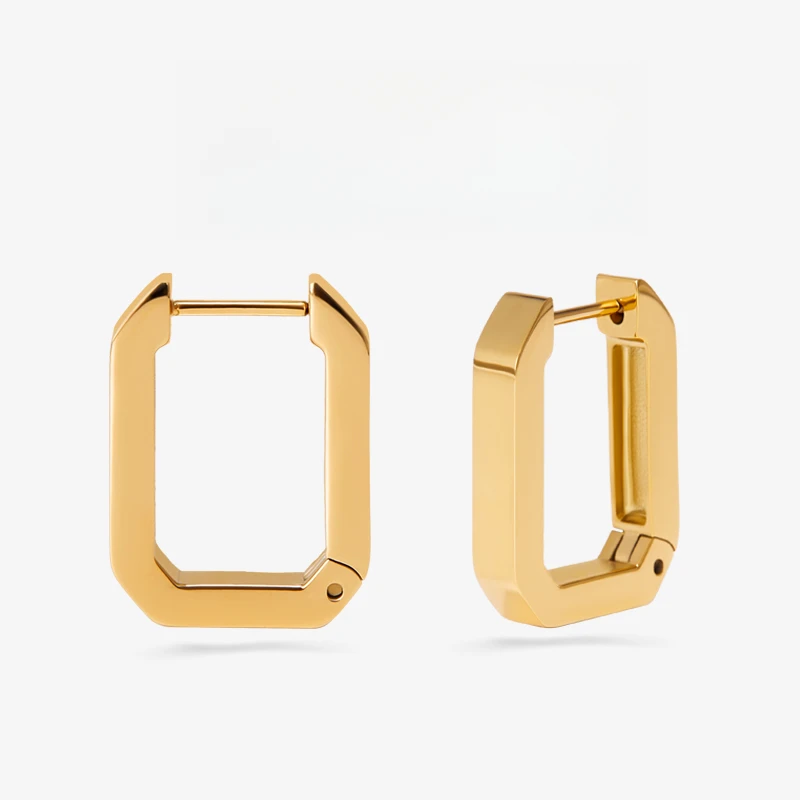 合金耳饰 极简不掉色耳饰女长方形冷淡风新款爆款气质耳环耳扣