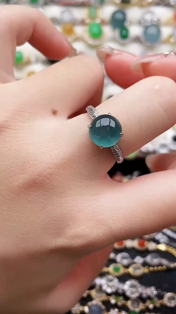 银S925镶嵌戒指翡翠22