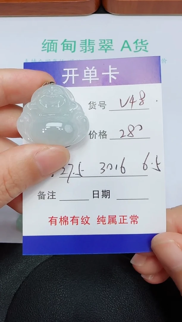 吊坠(赠链)未镶嵌翡翠V48