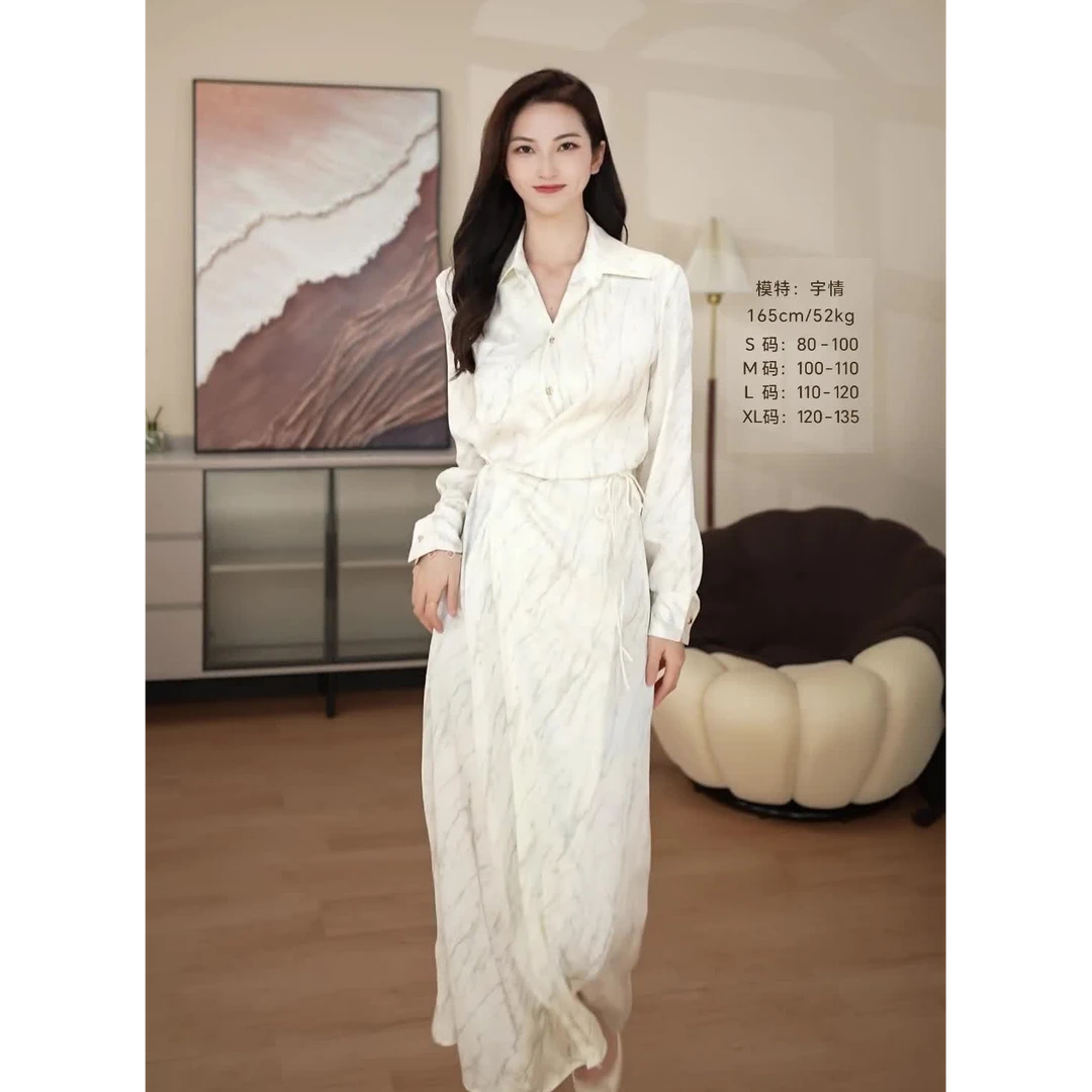 【宇情】春季新款意式艺术感收腰显瘦直筒连衣裙-SW0258