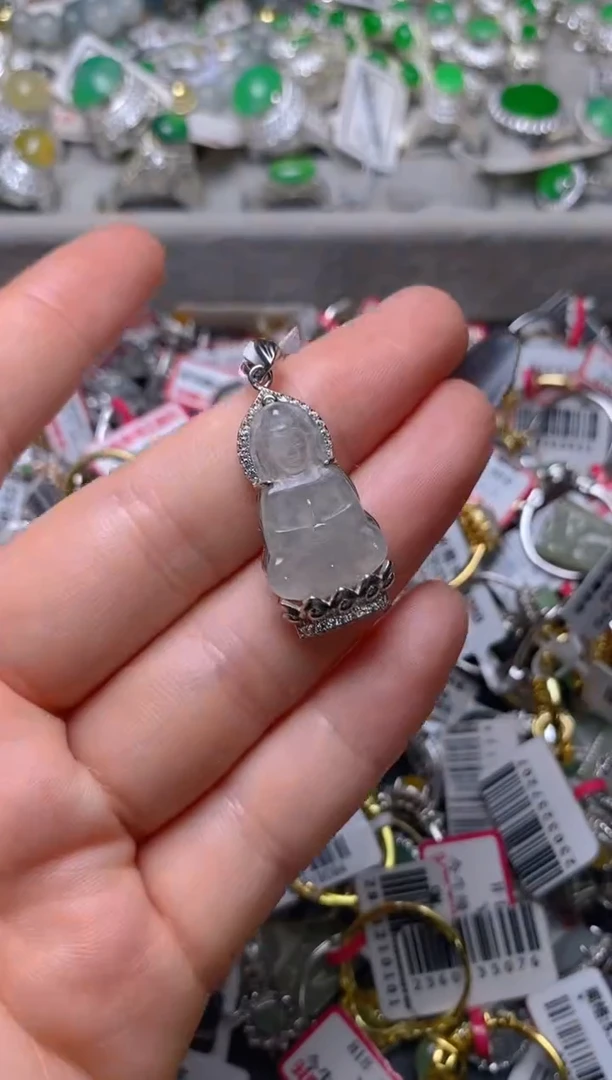 银S925镶嵌戒指翡翠百内无证书