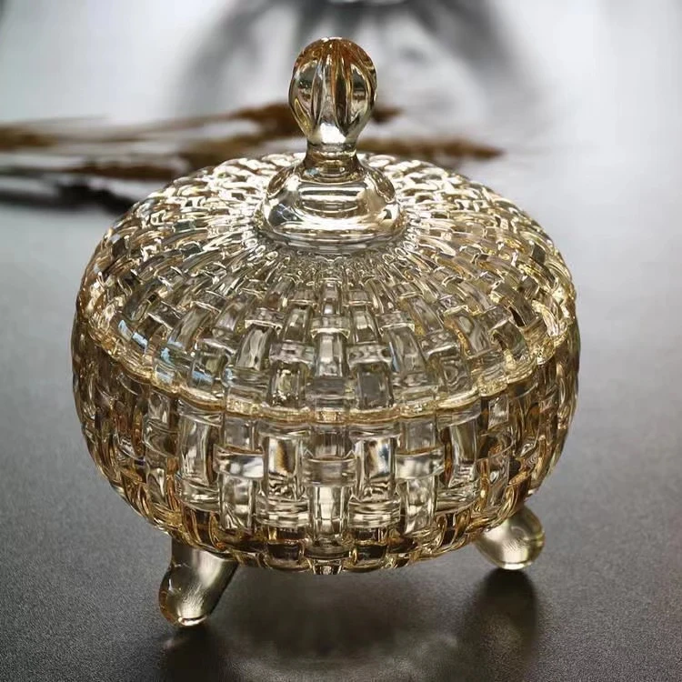 Y244 现代化时尚质感家居装饰琥珀糖果罐2只