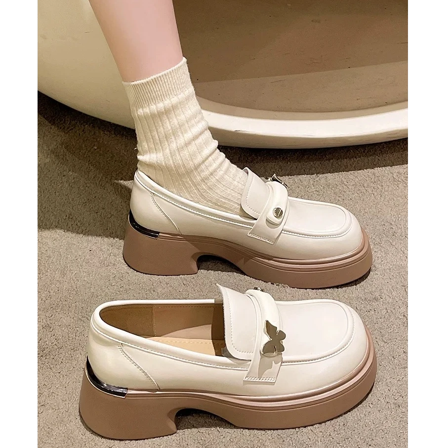 【慢慢女鞋】2024圆头软底乐福鞋复古英伦风时尚百搭外穿8099