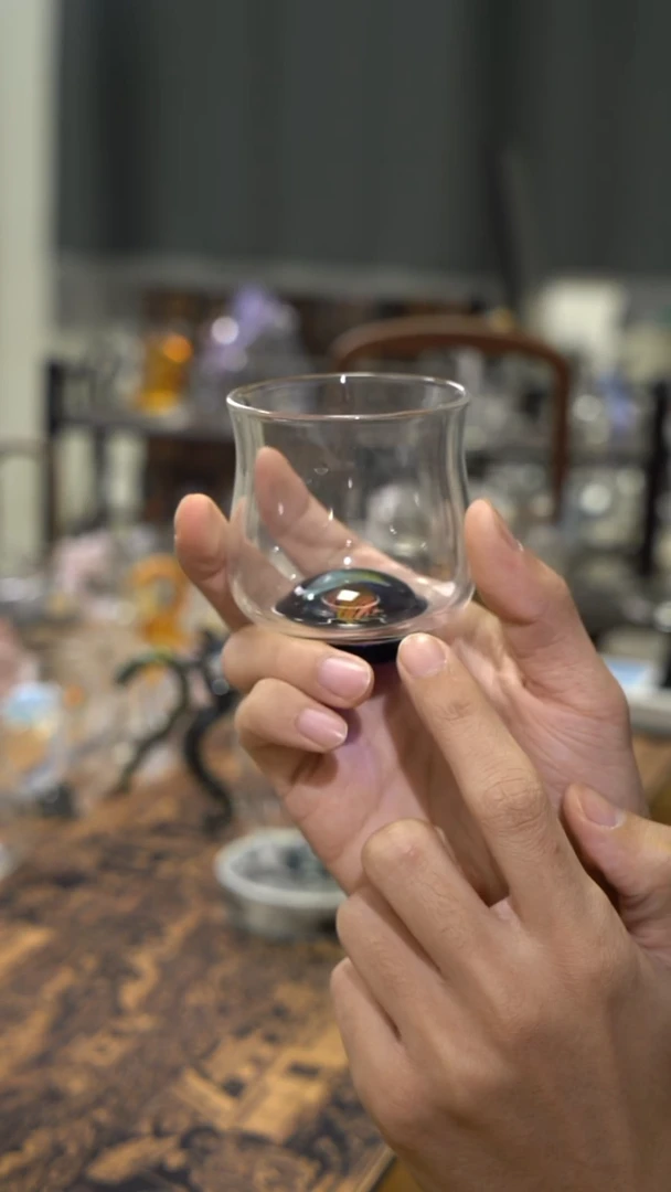 祈福品杯蓝色水母 晶焱金标