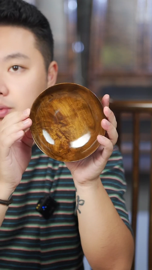 金丝楠744号阴沉满花手工大漆坚果盘14cm