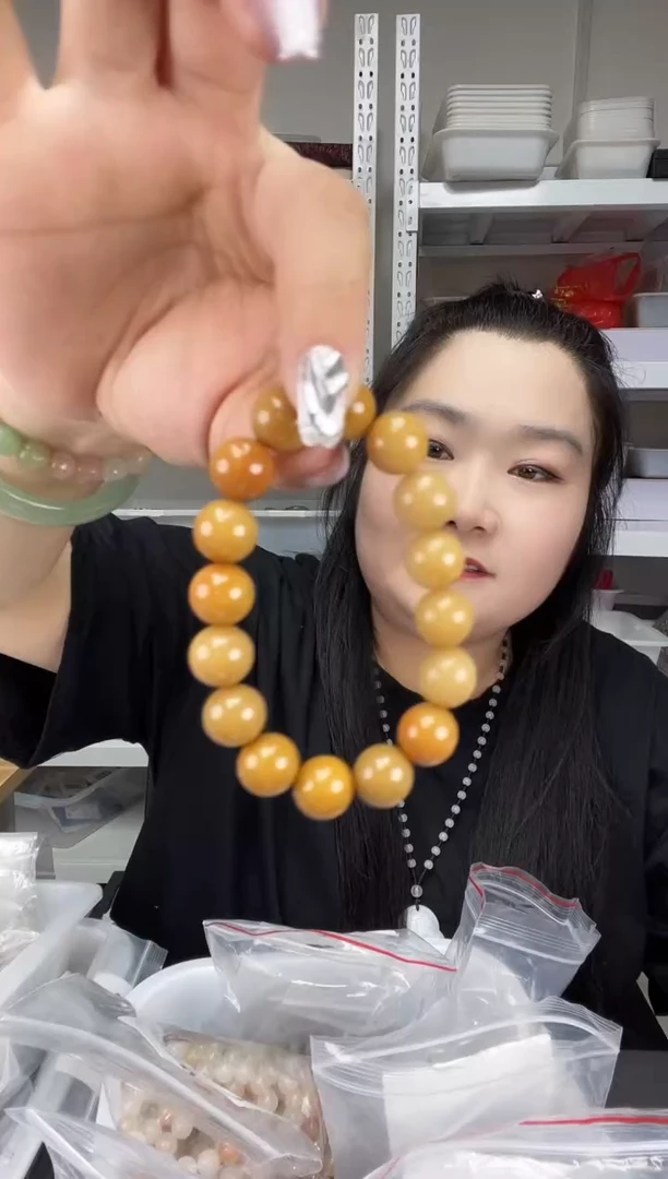 密玉（石英质玉）密玉卡12黄手串未镶嵌密玉卡12黄手串