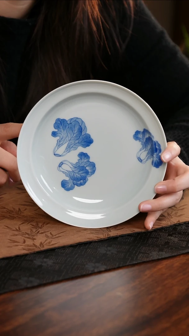 【闪购商品】盘青源器语白菜拌面盘