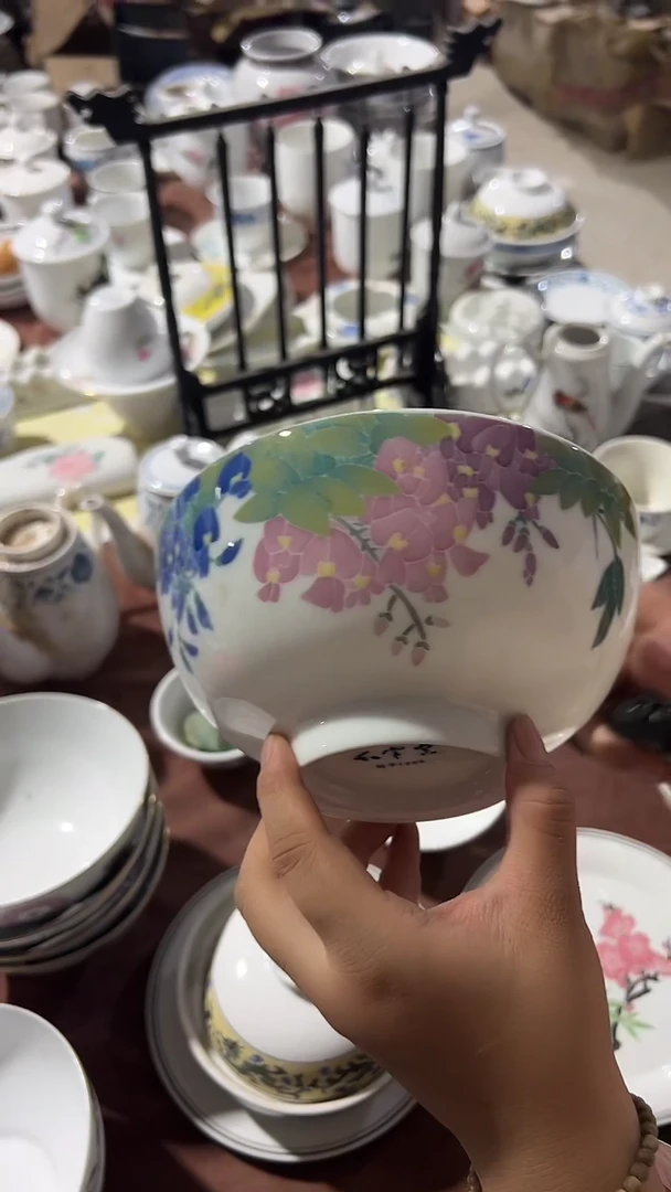 摆件手绘碗16.5厘米微瑕请慎拍