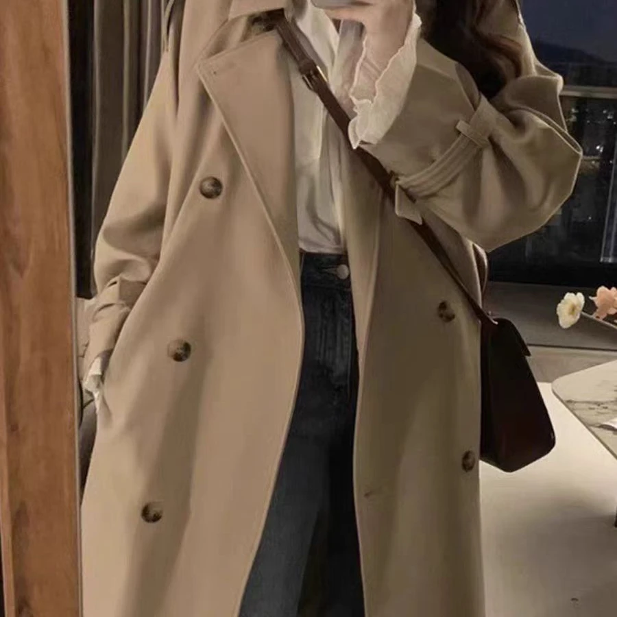 柏依雅家高级感秋冬毛呢大衣女中长款2025直播间专款外套春秋秋季
