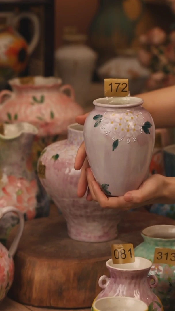 陶瓷172景德镇设计师手作花器摆件侘寂风