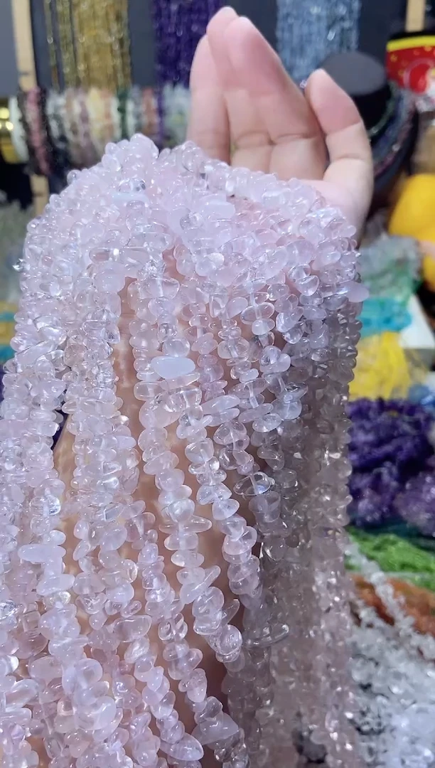 未镶嵌珠宝半成品水晶aaa粉水晶