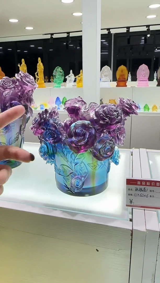 手工艺品琉璃花瓶15厘米