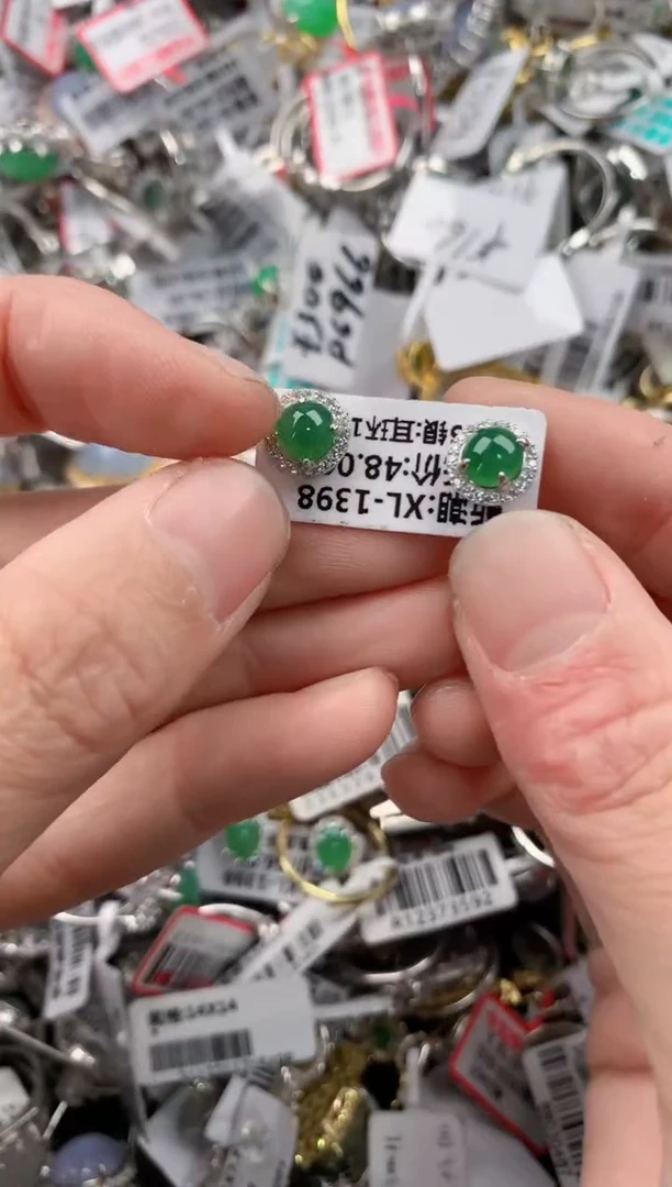 银S925镶嵌戒指翡翠777          8