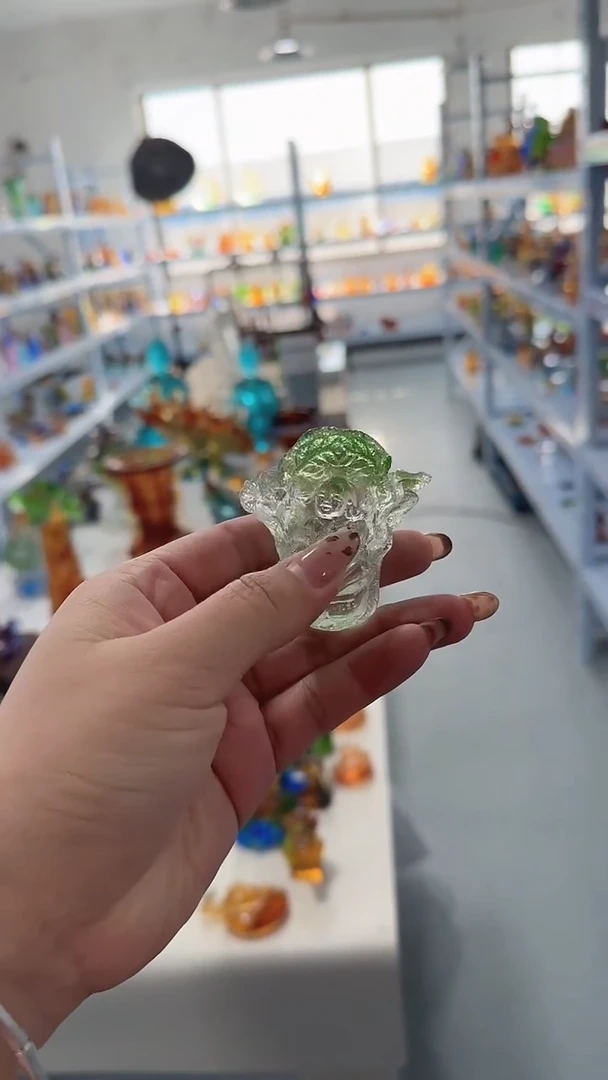 手工艺品琉璃人财二旺