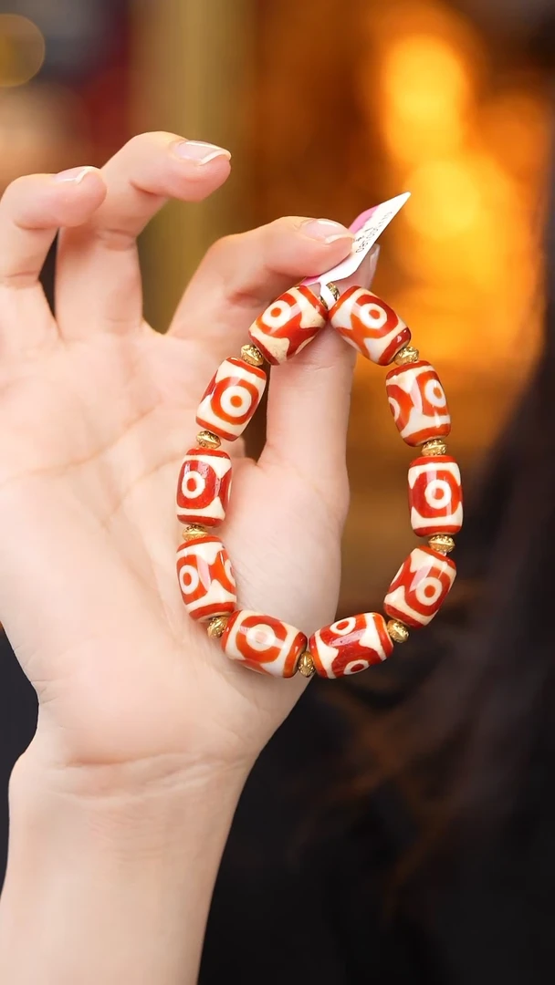 【闪购商品】玛瑙/玉髓颈饰未镶嵌Z27613三眼手串