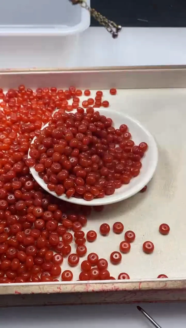 【闪购商品】玛瑙/玉髓颈饰未镶嵌w2280满肉南红算盘8*5mm*20颗