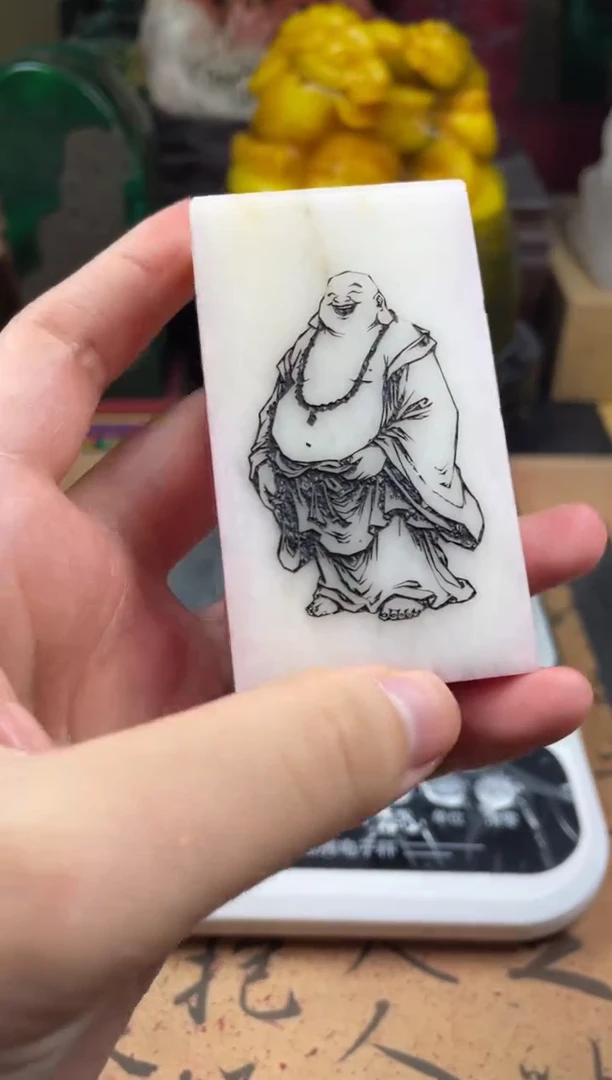 寿山石印石芙蓉石弥勒佛多面印
