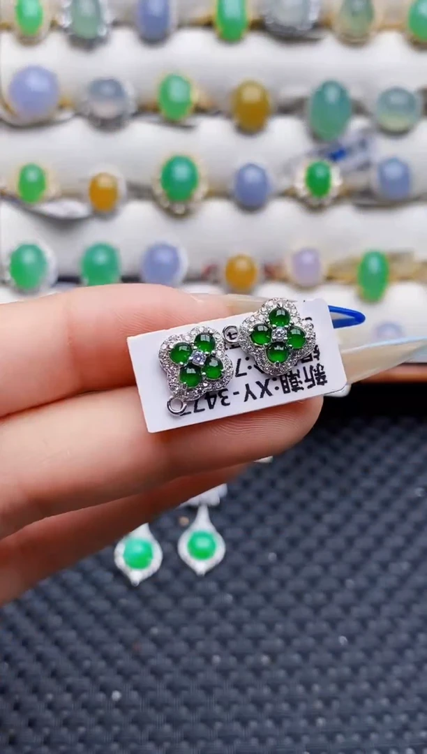 银S925镶嵌戒指翡翠3035