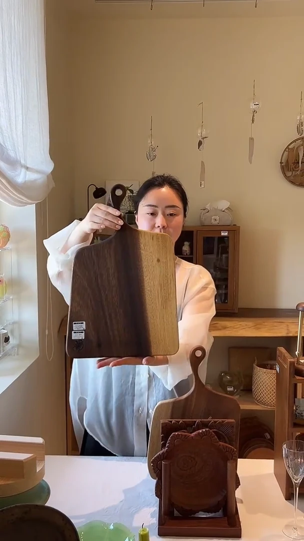 茶道摆件0000雨木菜板中号  6625