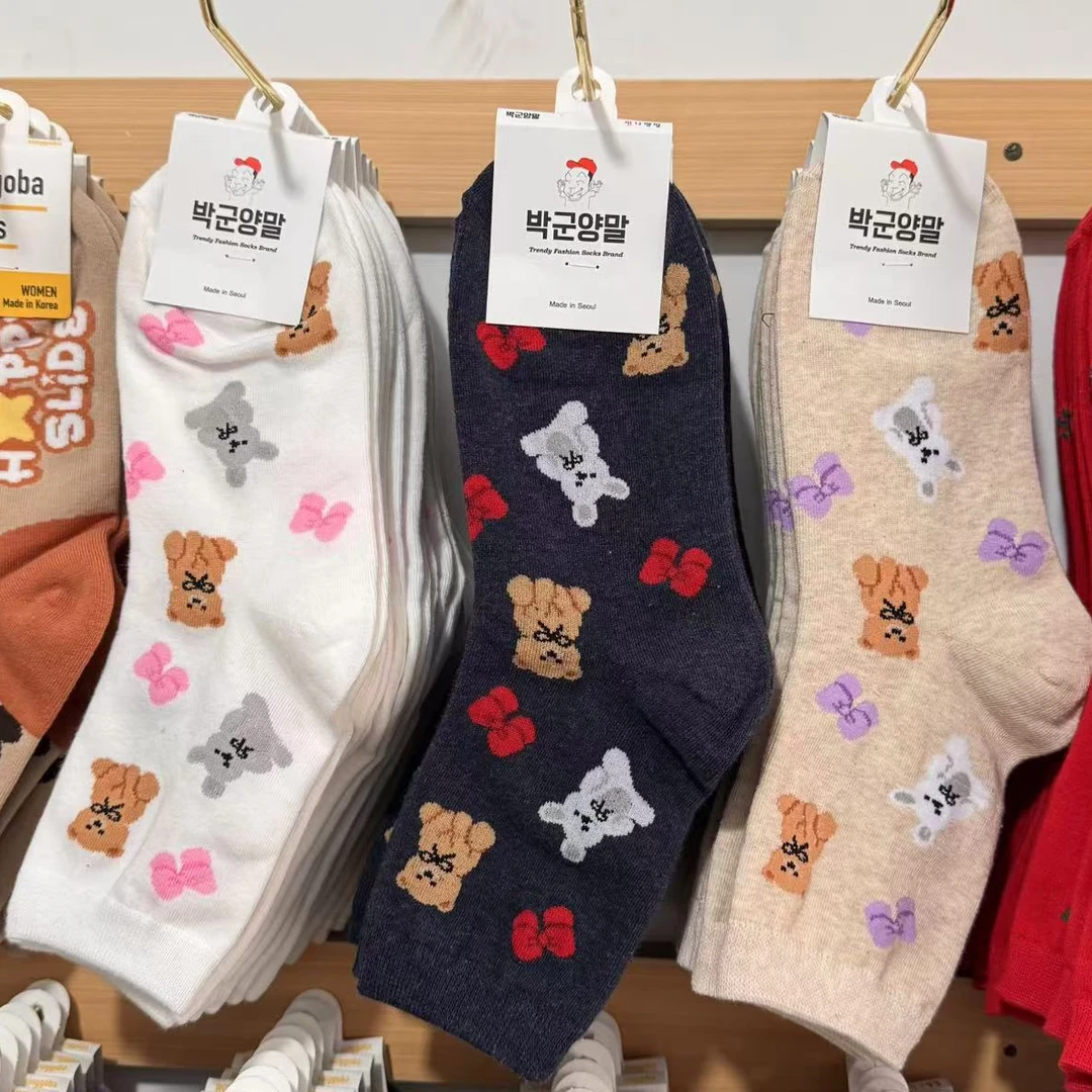 5双女袜，韩国产，不掉色，舒适，保暖，