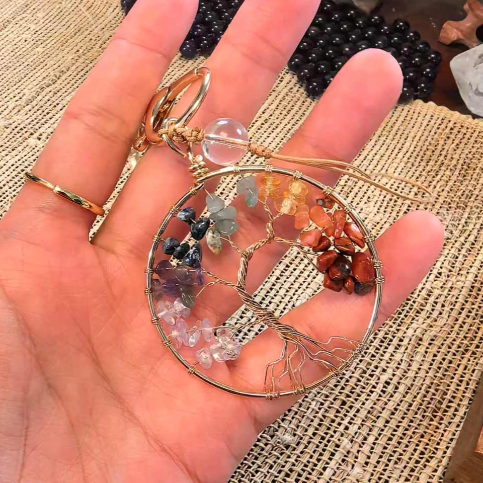 新品七脉轮钥匙扣手机链