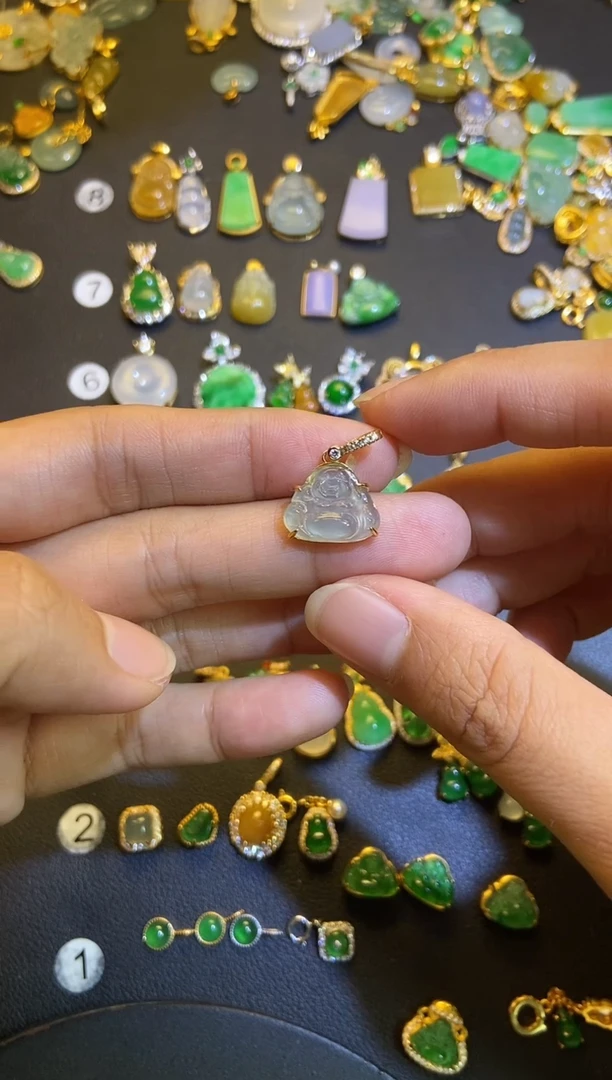 吊坠(不含链)银S925镶嵌翡翠1