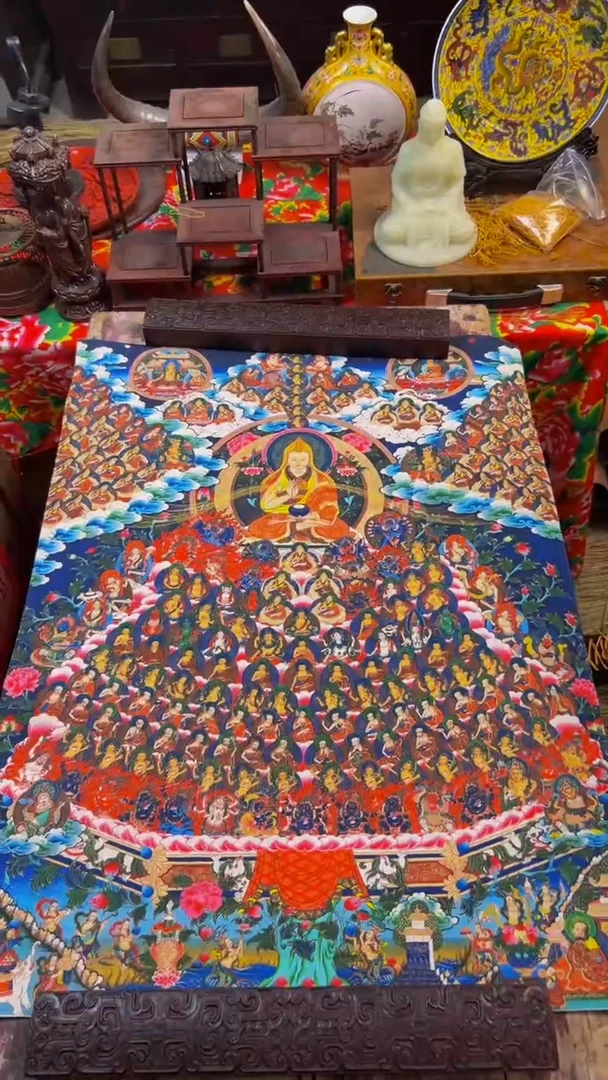 装裱画精品绘画手工唐卡链接（顶级版）万佛宗喀巴大士