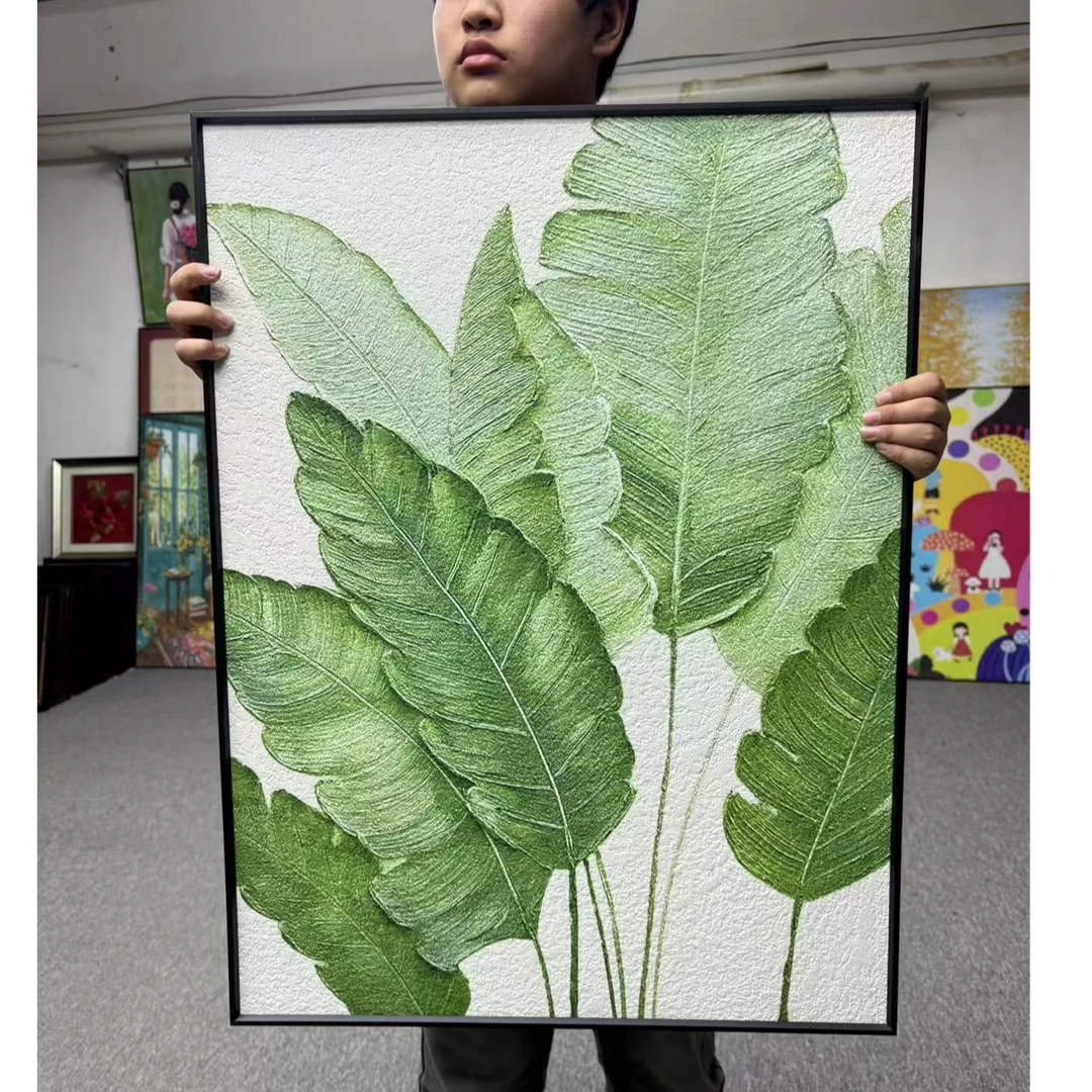 简约肌理挂画客厅玄关家大业大装饰画6080