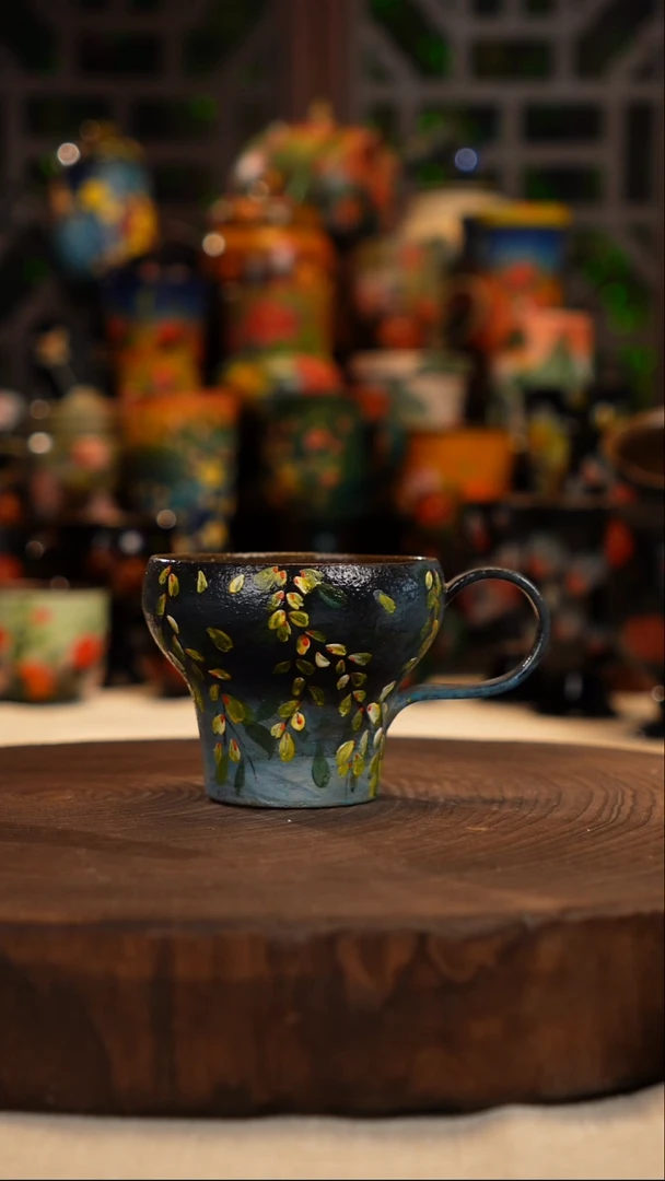 油画    釉下彩   杯子