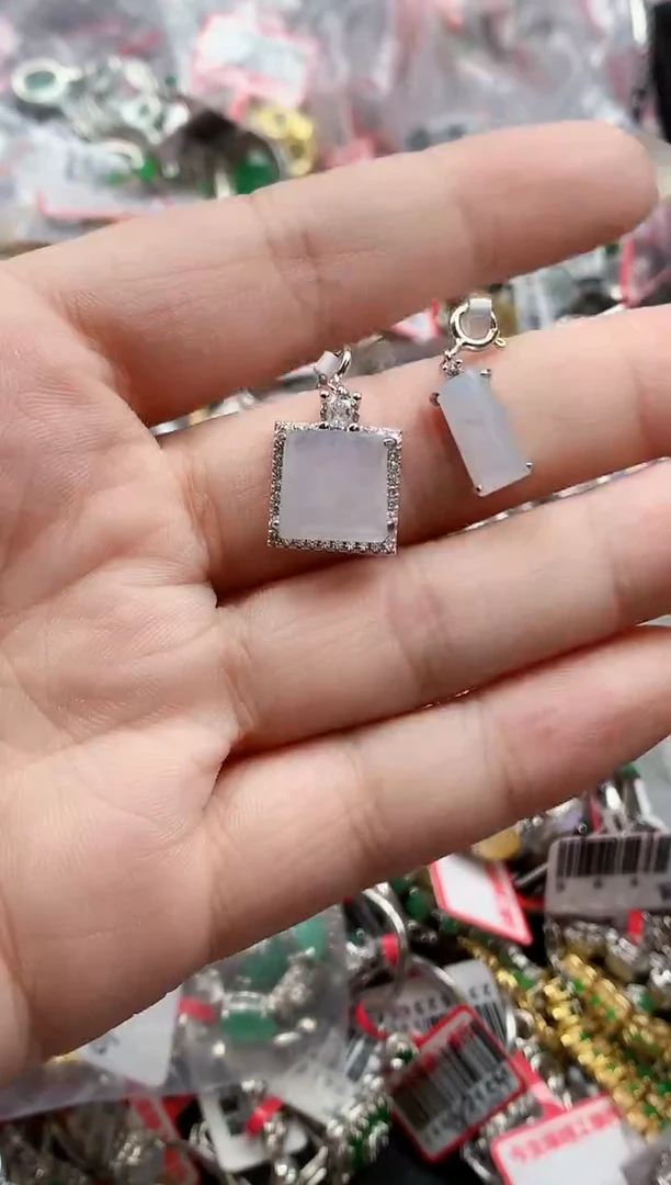 银S925镶嵌戒指翡翠天然A货缅甸翡翠