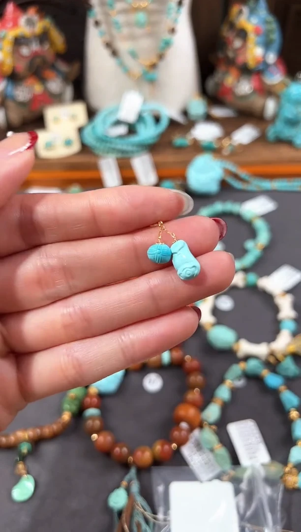 【闪购商品】绿松石提溜18K金镶嵌绿松石提溜