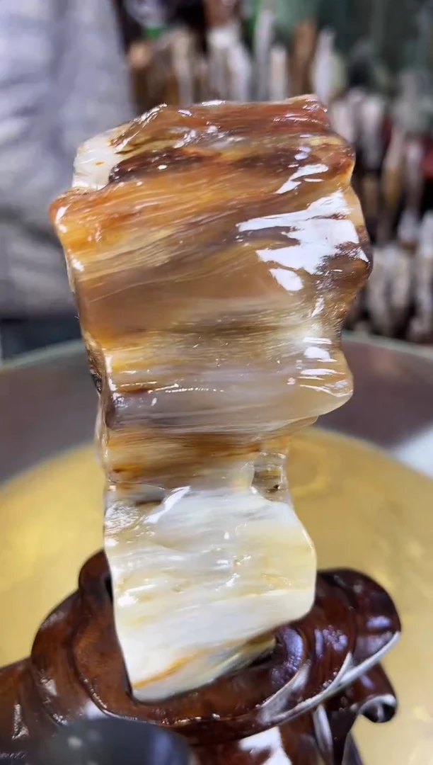 缅甸天然树化玉摆件