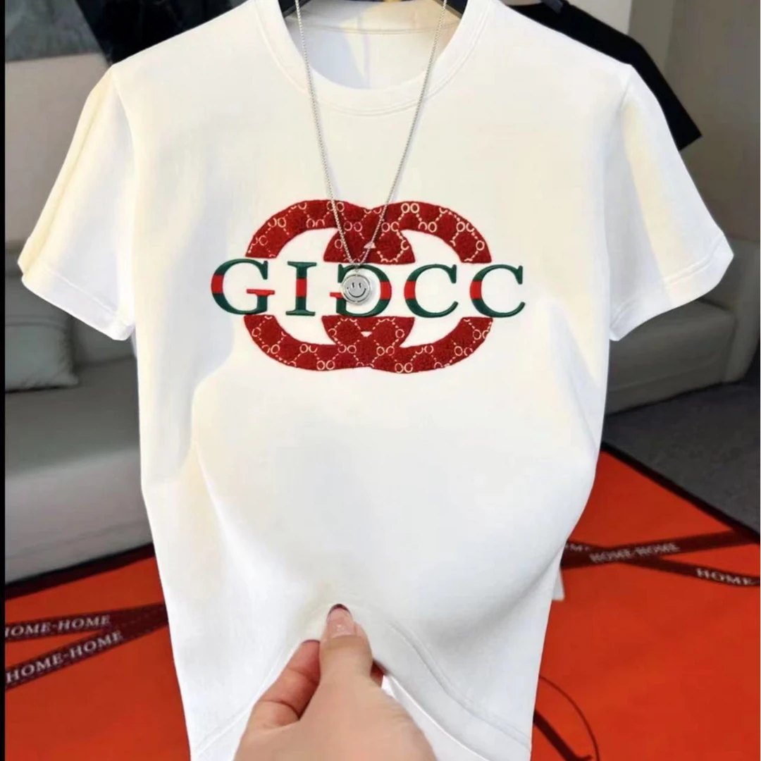 [L2]圆领短袖-民族风男士男款白色夏委半袖宽松印花修身经典