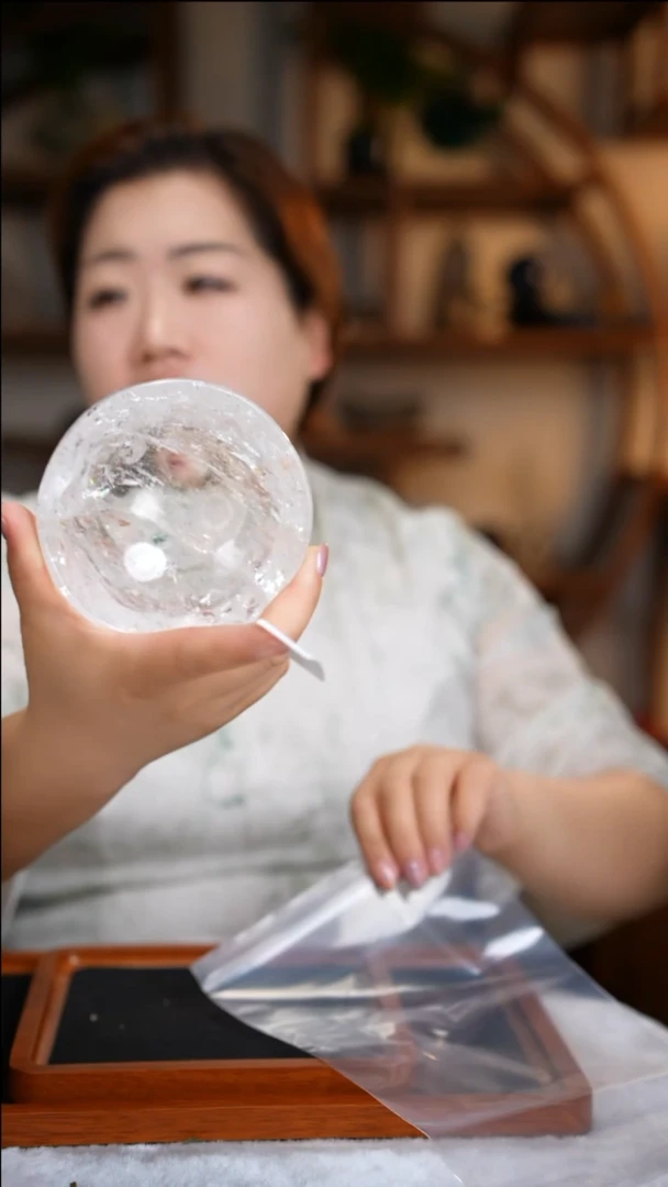 水晶珠宝半成品未镶嵌随**动白水晶碗D956