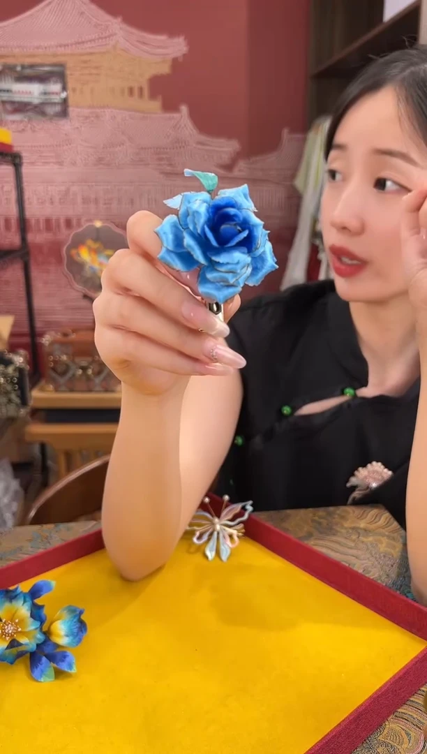 刺绣 非遗绒花（发饰）