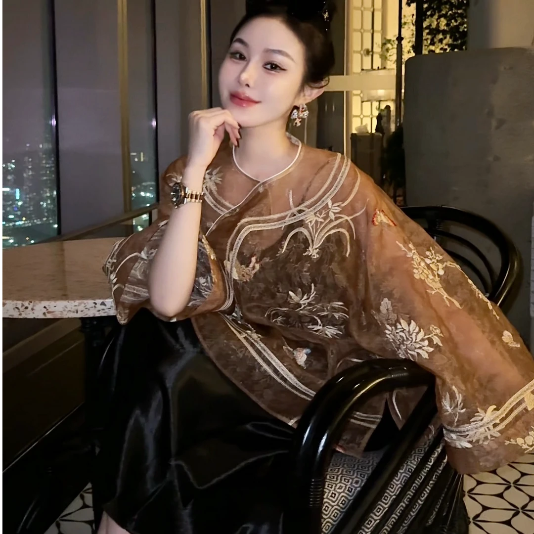 蘇格高定-【落霞】新中式国风时尚复古刺绣上衣