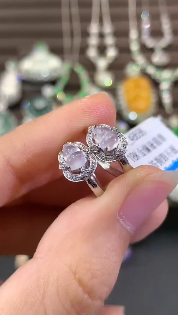 18K金镶嵌翡翠耳饰B65多样性一件发货