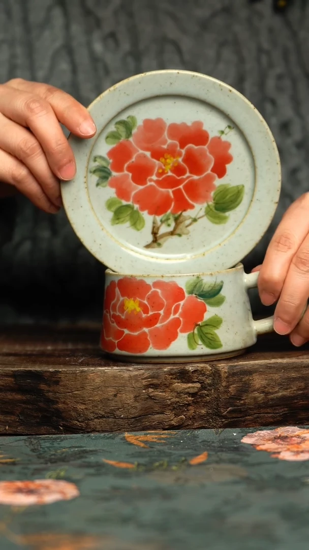 【闪购商品】杯釉下彩手工手绘同款陶器