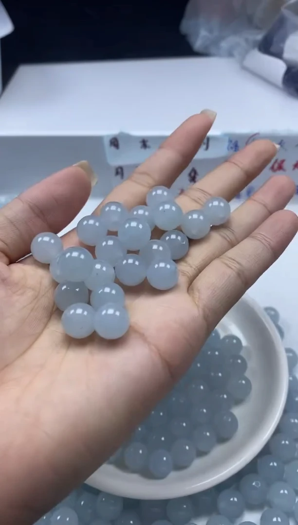 玛瑙/玉髓颈饰未镶嵌W790冰川蓝玛瑙10mm*20颗