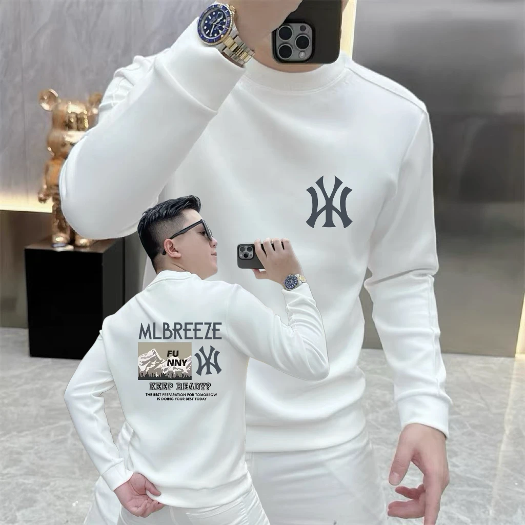 美式秋冬季新款潮牌印花卫衣男士时尚套头圆领长袖休闲百搭上衣