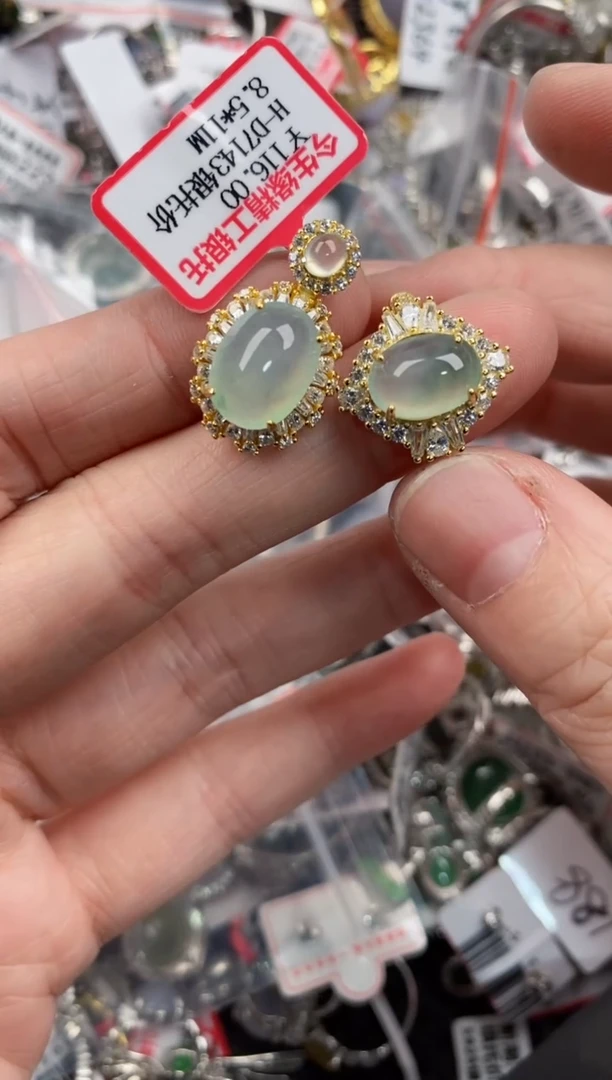 银S925镶嵌戒指翡翠9999----8