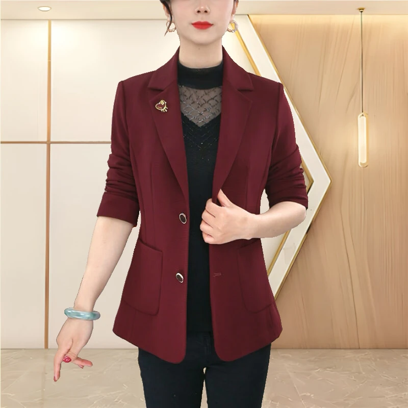 【莫瑞定制】时尚小西装外套女2025年春季新款简约百搭显瘦西服上衣