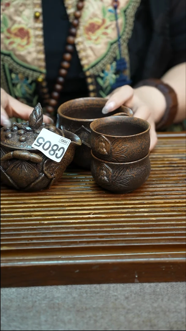 万古烧粗陶手工茶具