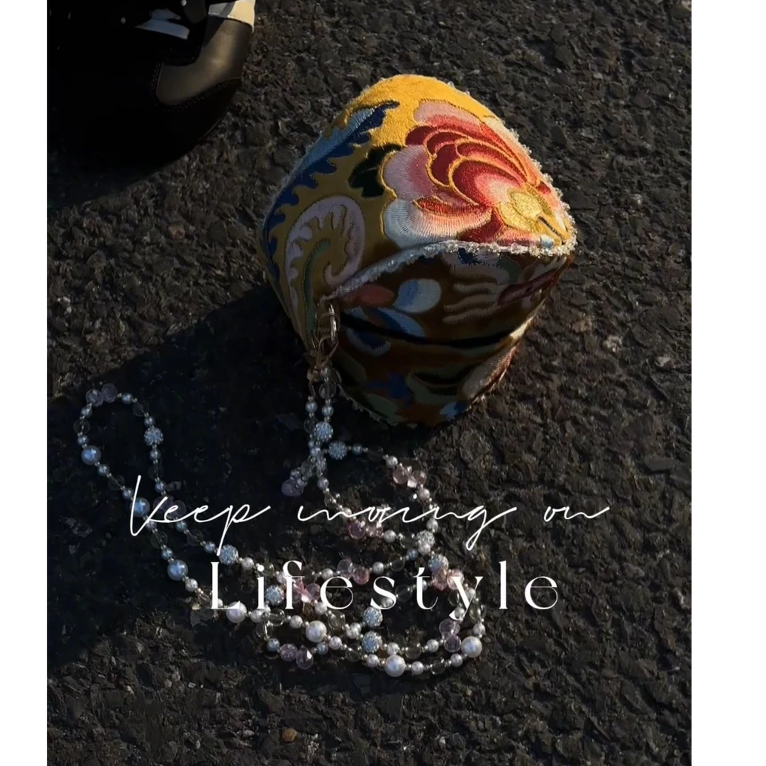 荣义设计感国风复古玲珑包小众手拎斜挎两用包精美实用