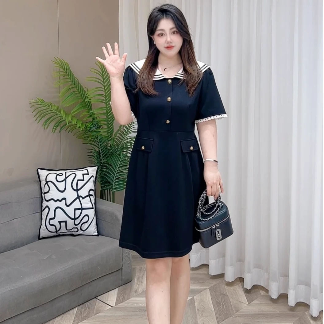 【玲胖胖 繁花漫步】新款宽松时尚百搭女显瘦大码连衣裙LPP61543