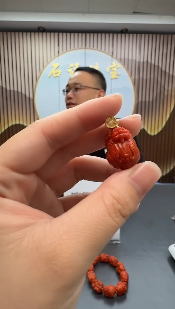 银S925镶嵌雕刻南红玛瑙012ZB1225产品一个