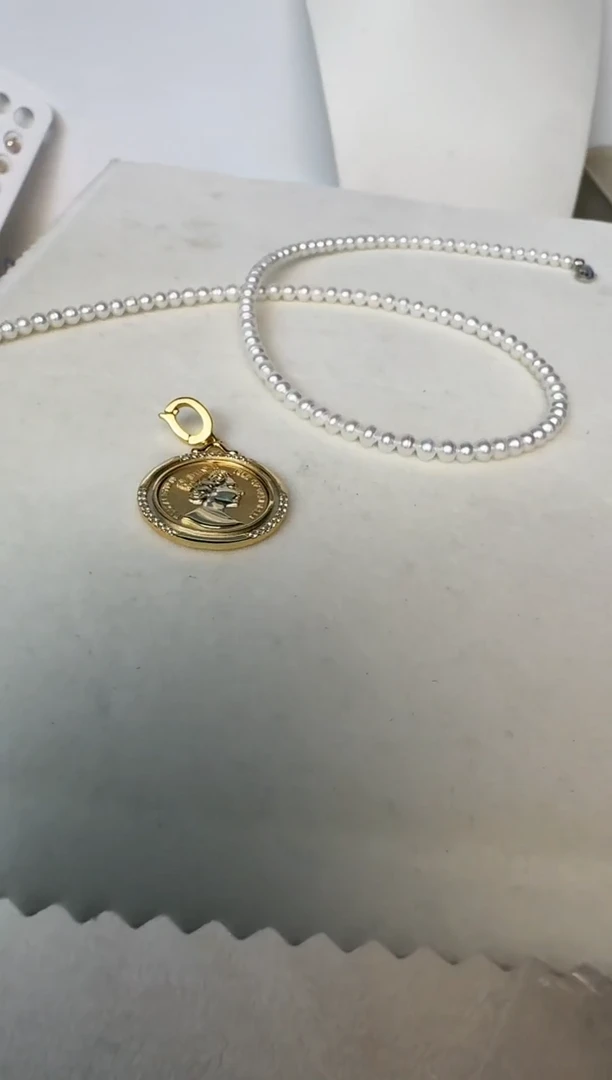 淡水珍珠银S925镶嵌颈饰项链+吊坠