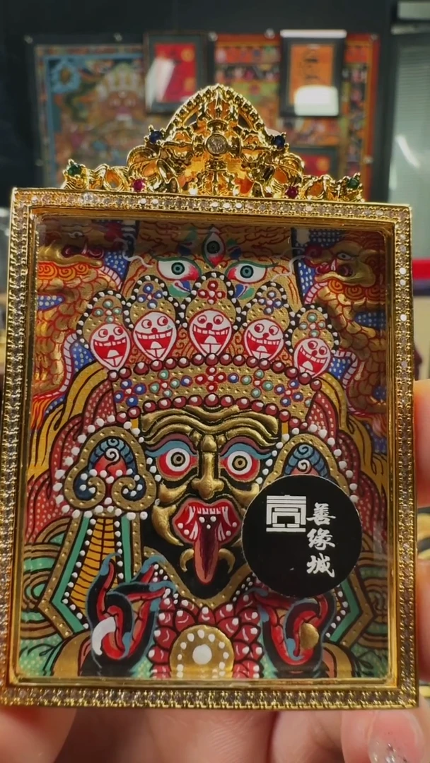 吊坠壹善缘城手绘唐卡扎基